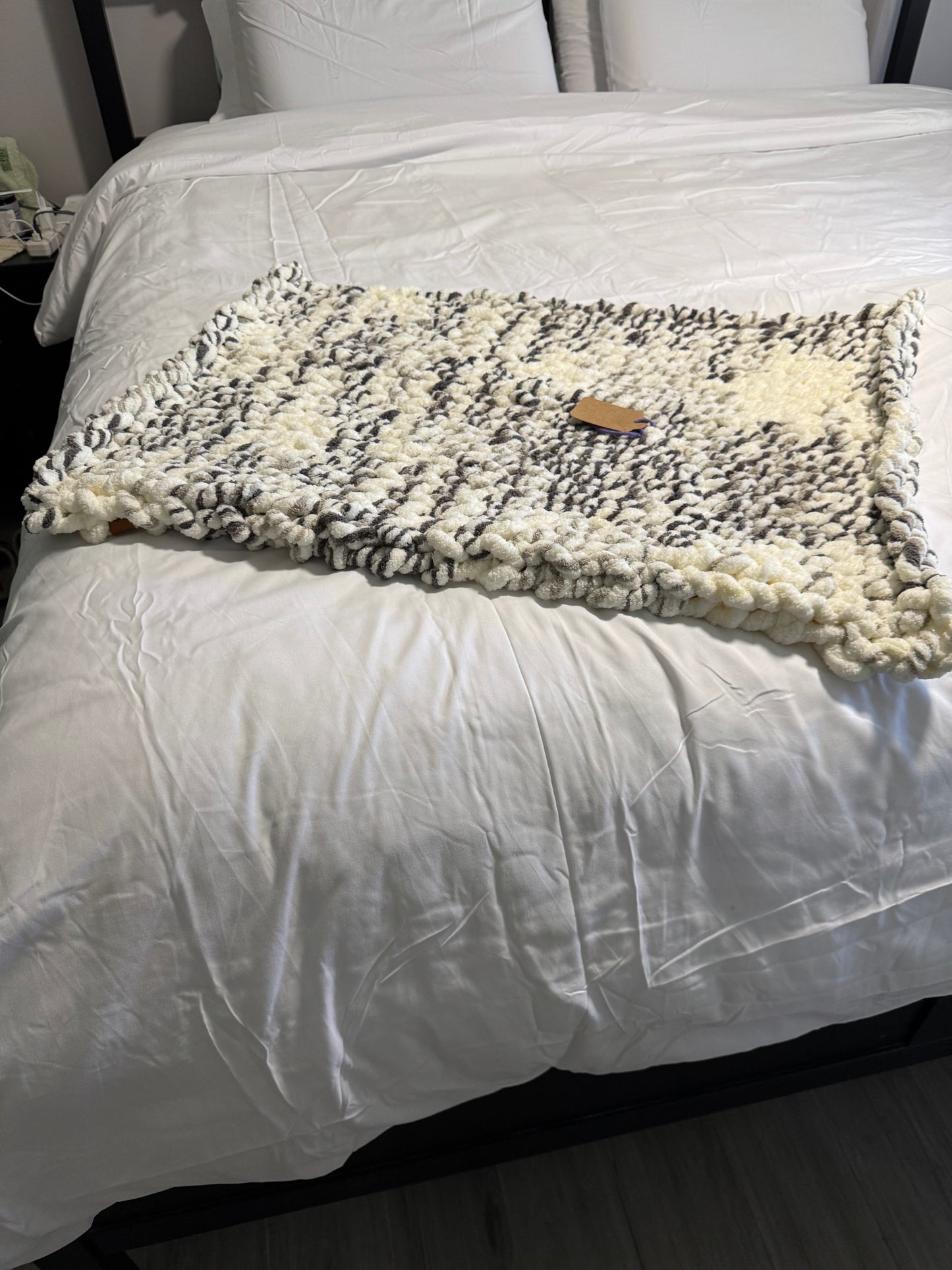 chunky hand knit chenille baby blanket, baby gift, baby shower gift, gift for baby