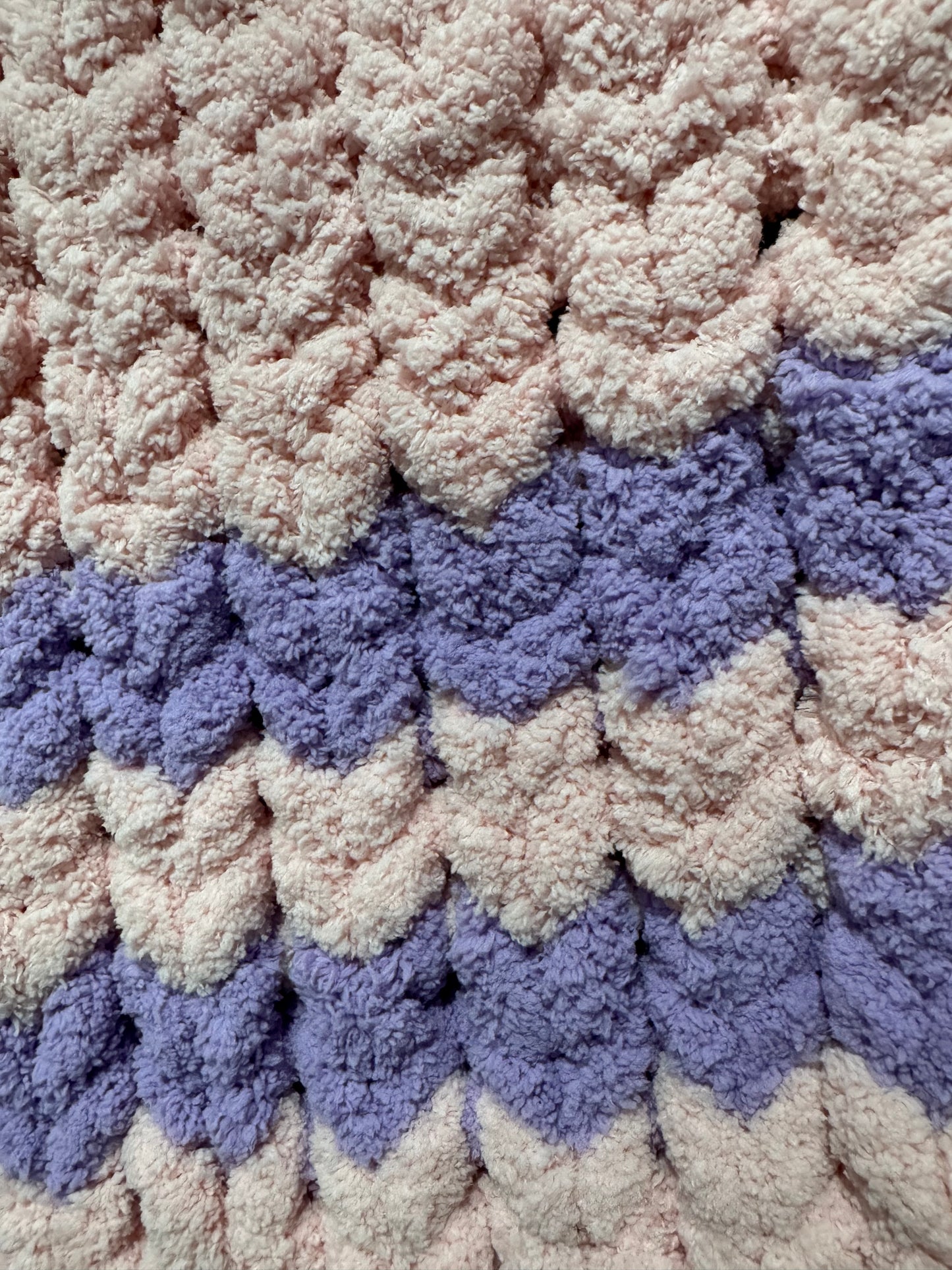 Pink & Purple Chunky Knit Blanket, Cozy Hand Knit Throw, Housewarming Gift, Sympathy Gift, Statement Home Decor Blanket