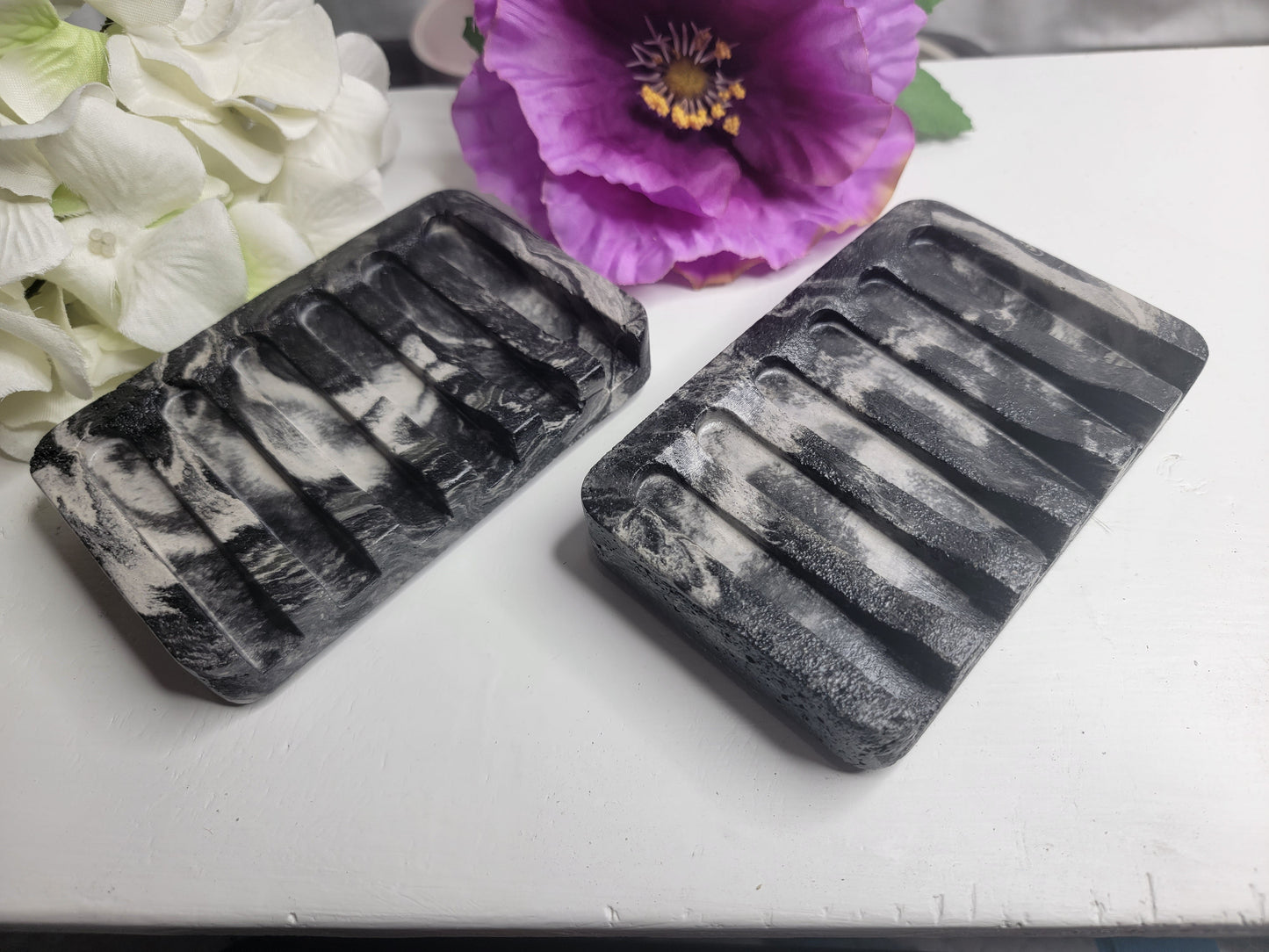 Marble Color Concrete Soap Dish, Draining Soap Holder, Bathroom Accessories, Modern, Shower Soap Dish, Sponge Holder, Soap Tray, Minimalist