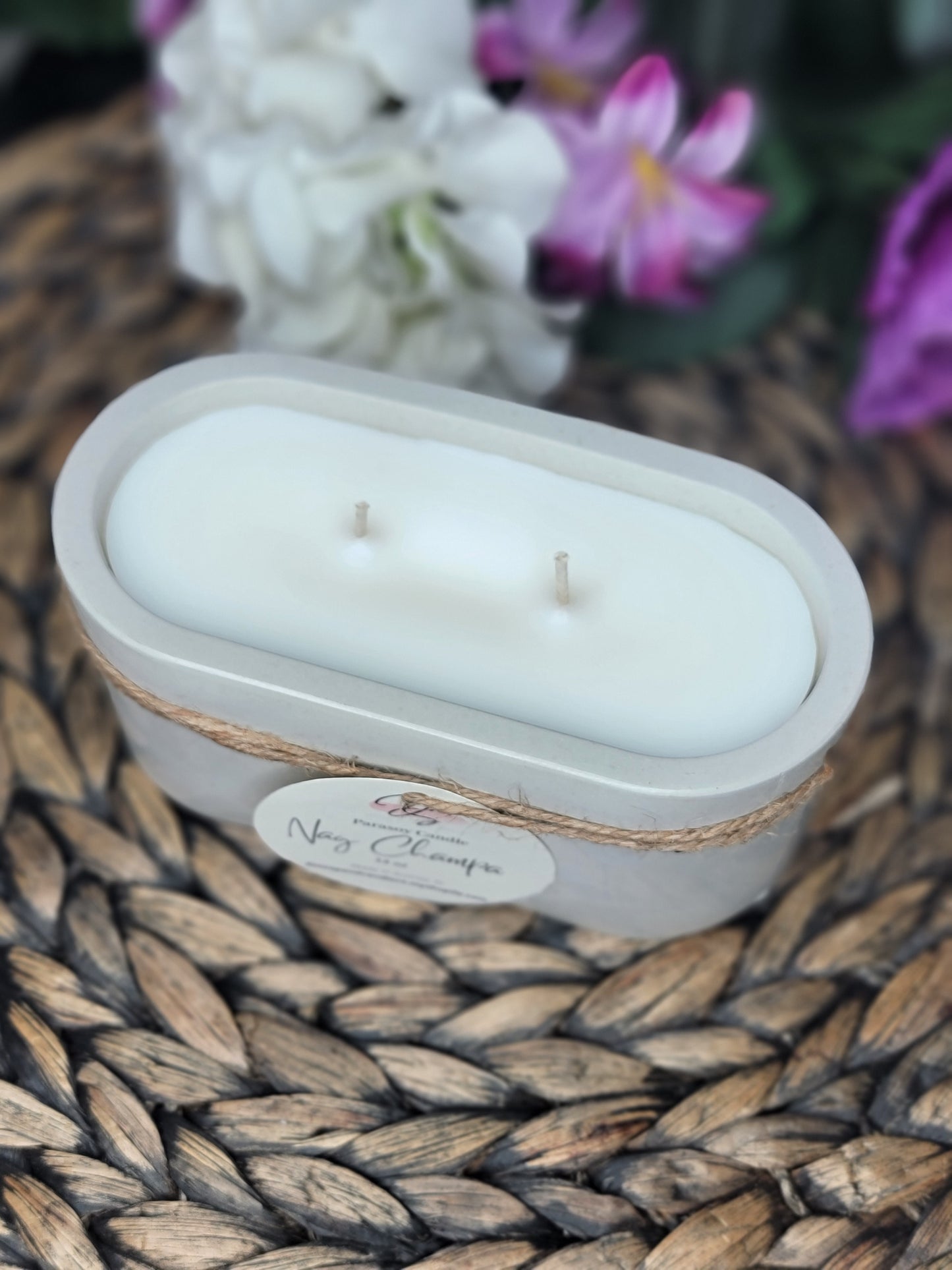 Nag Champa Oval Cement Candle, Natural Concrete Candle, Soy Candle, Industrial, Farmhouse, Indoor /Outdoor