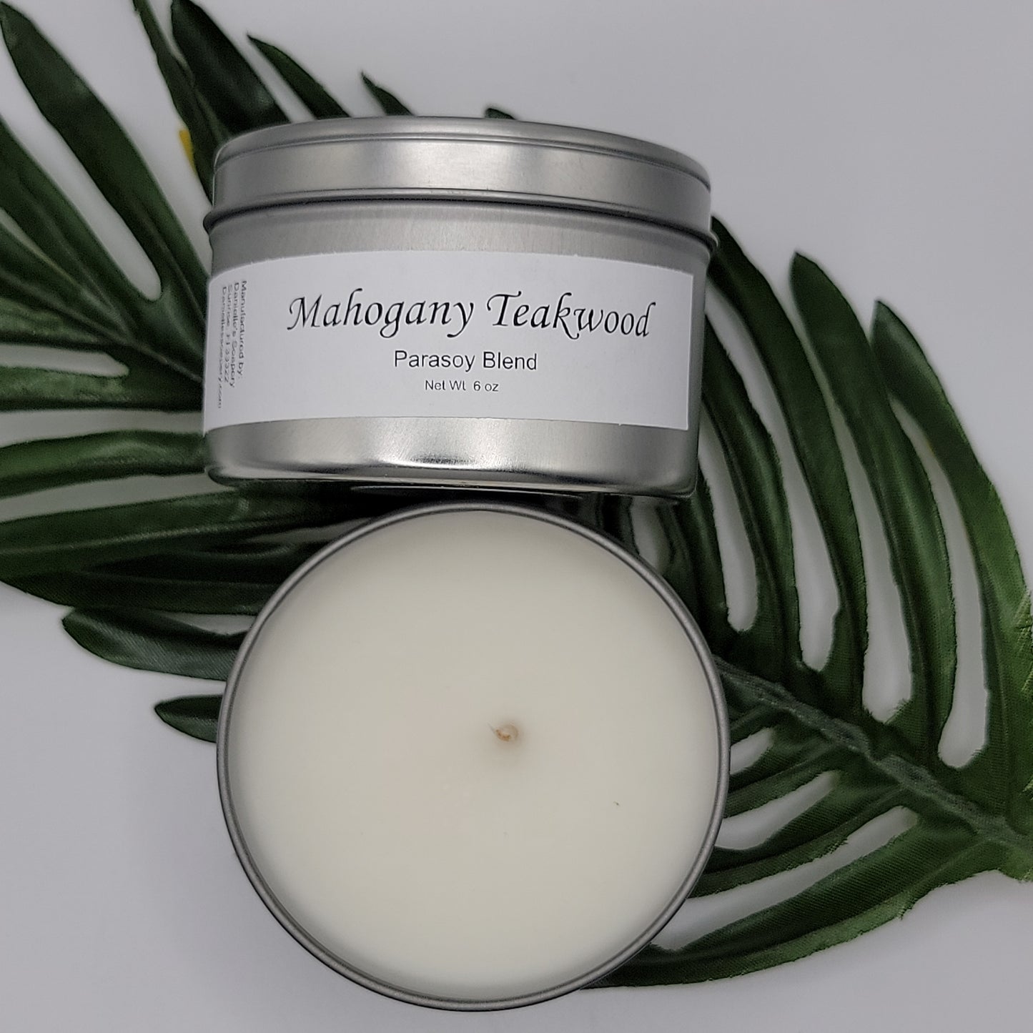 Mahogany Teakwood Scented Candle Tin