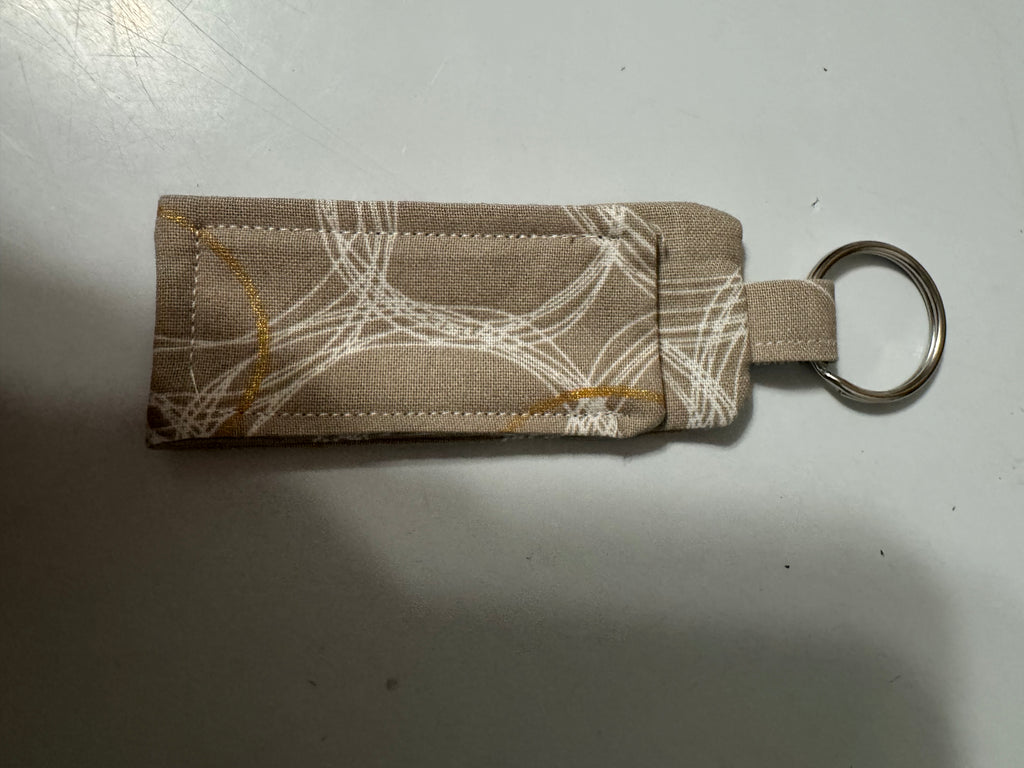 Handmade Fabric Lip Balm Holder Keychain