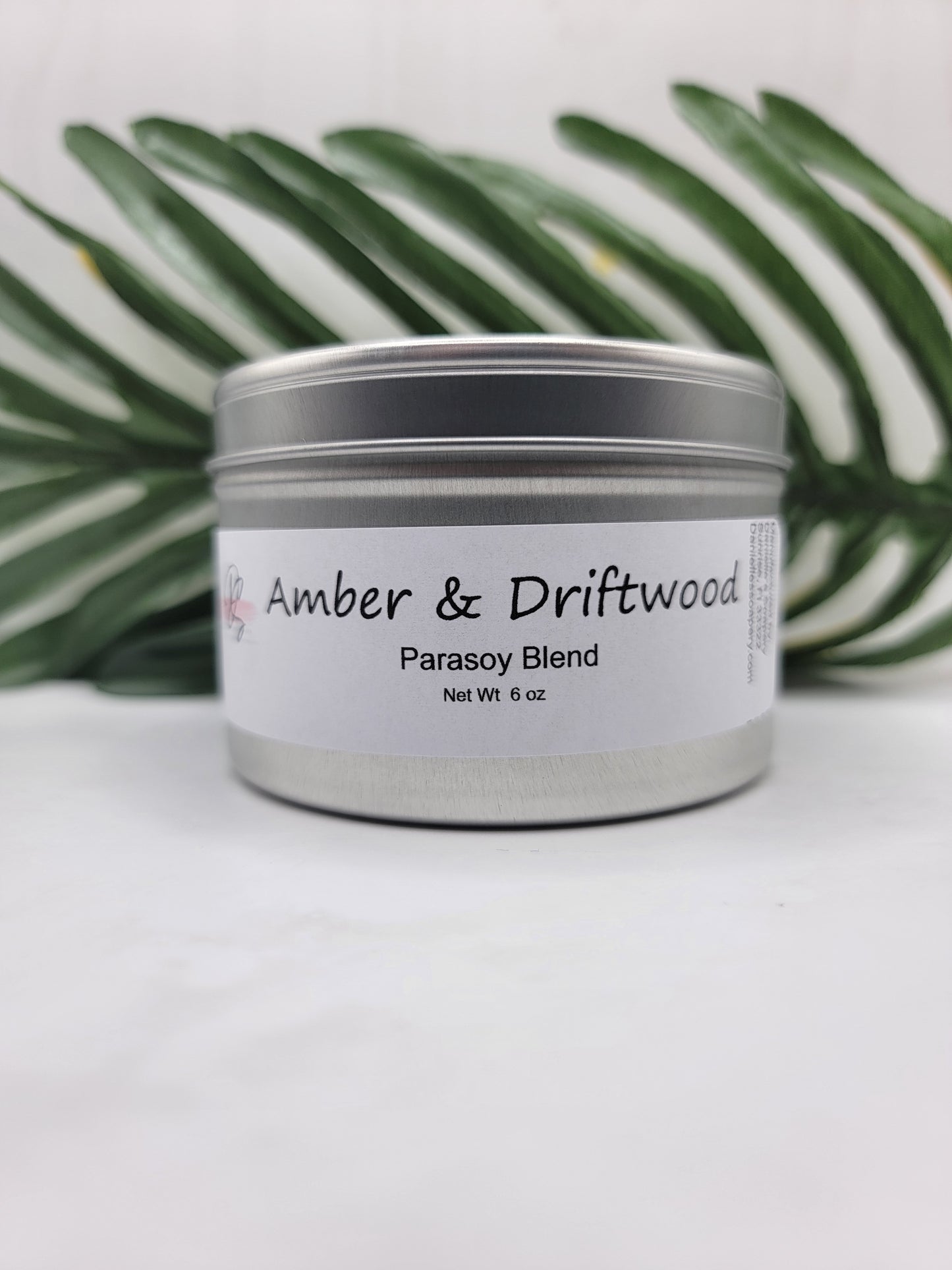 Amber & Driftwood Scented Candle Tin