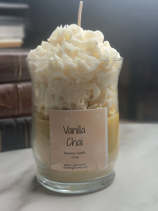 Vanilla Chai Latte Candle | Soy Wax | All Natural | Hand Poured | Whipped Topping