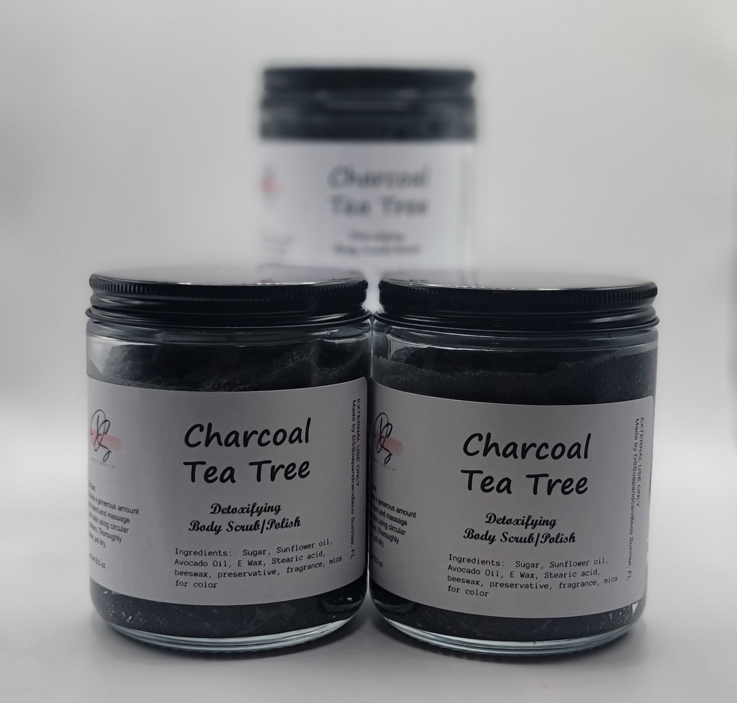 Activated Charcoal Sugar Scrub with tea tree | facial scrub | body scrub | exfoliating