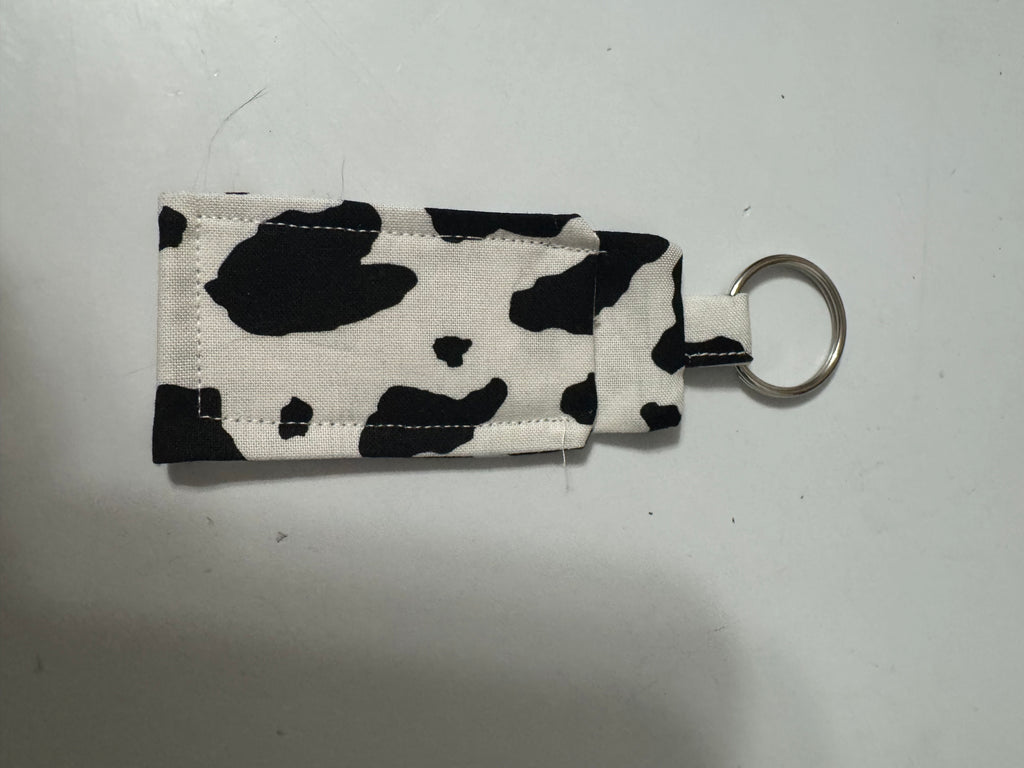 Handmade Fabric Lip Balm Holder Keychain