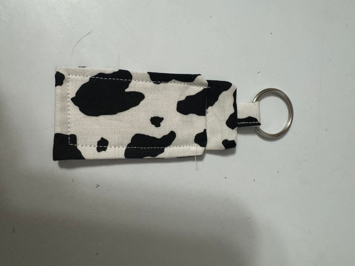Handmade Fabric Lip Balm Holder Keychain