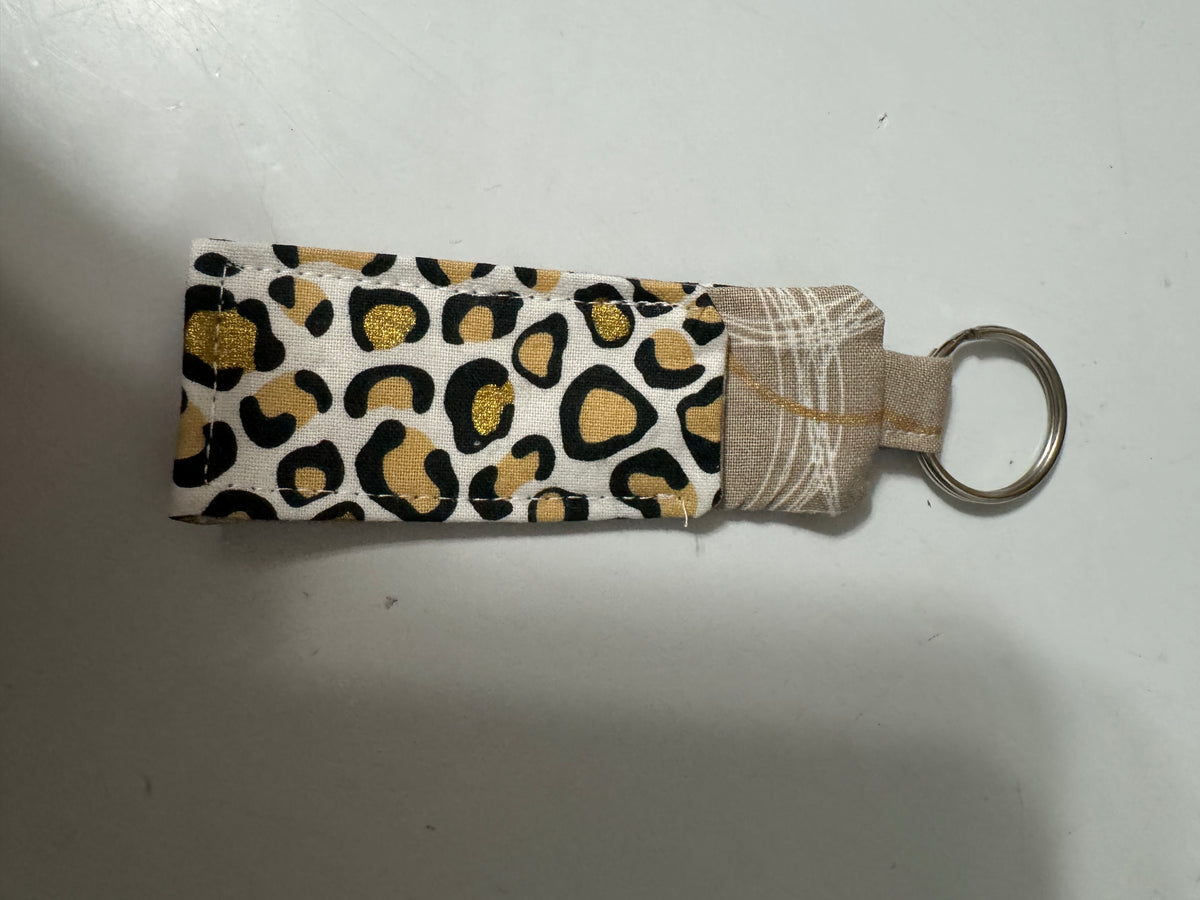 Handmade Fabric Lip Balm Holder Keychain