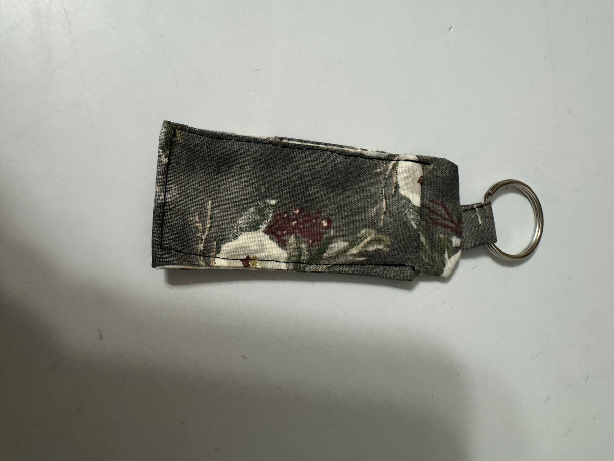 Handmade Fabric Lip Balm Holder Keychain