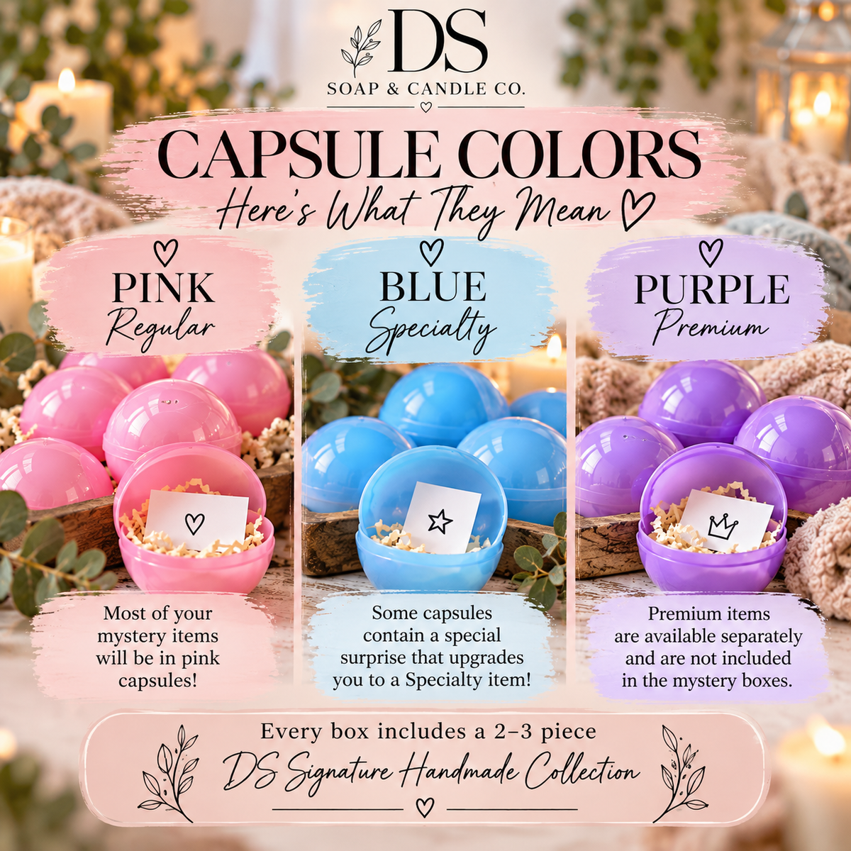 Mystery Self-Care Capsule Box | 15, 30 or 45 Capsules + Handmade Gifts