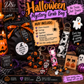 Halloween Mystery Grab Bag with handmade accessories, keychains, bracelets and spooky surprises