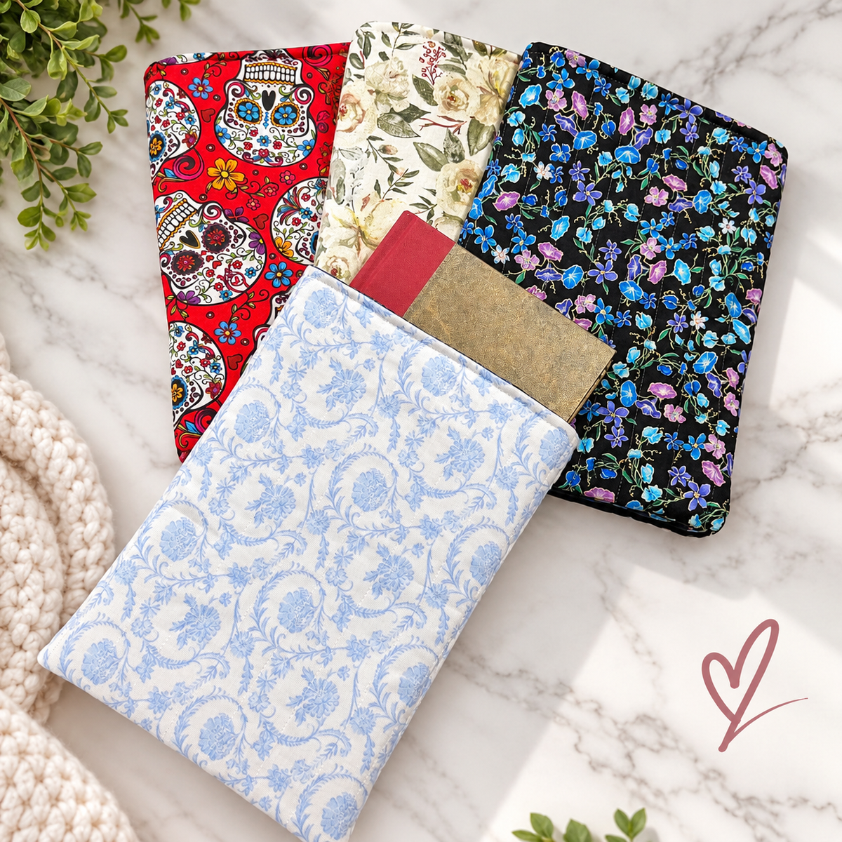 Handmade Padded Book Sleeve | Fabric Book & Journal Cover