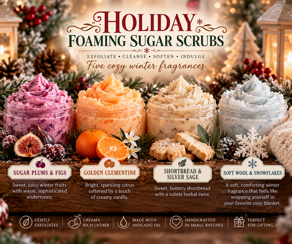 Holiday Foaming Sugar Scrub | Christmas & Winter Body Scrubs