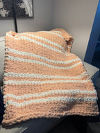 Peaches and Cream Cozy Knit Blanket