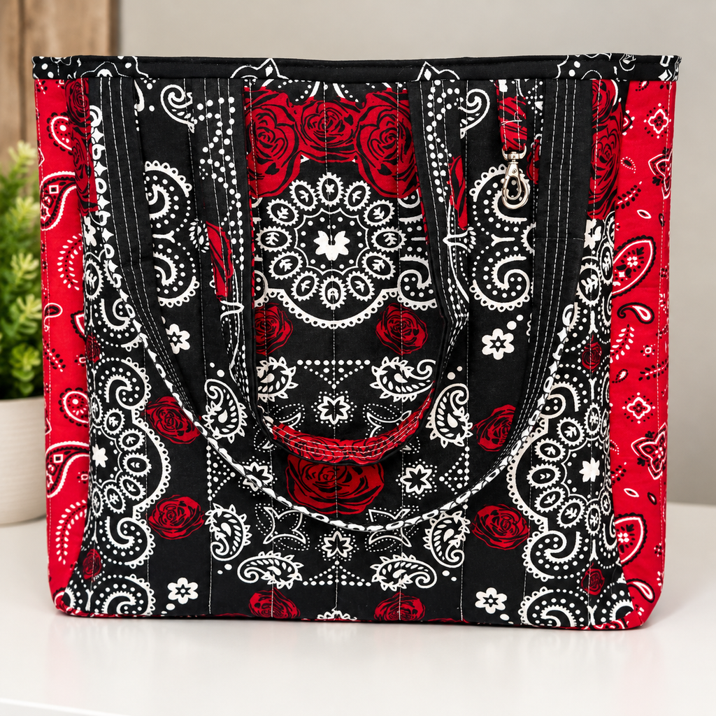 The Sadie | Handmade Quilted Bandana Tote Bag
