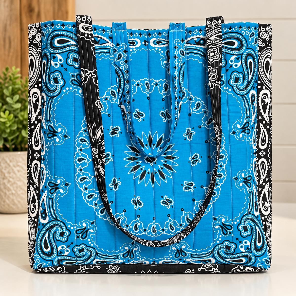 The Willow | Oversized Quilted Bandana Weekender Tote Bag