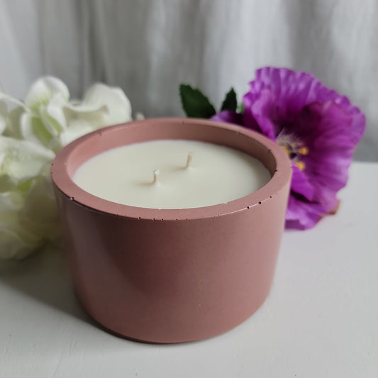 Holly Berry Concrete Candle