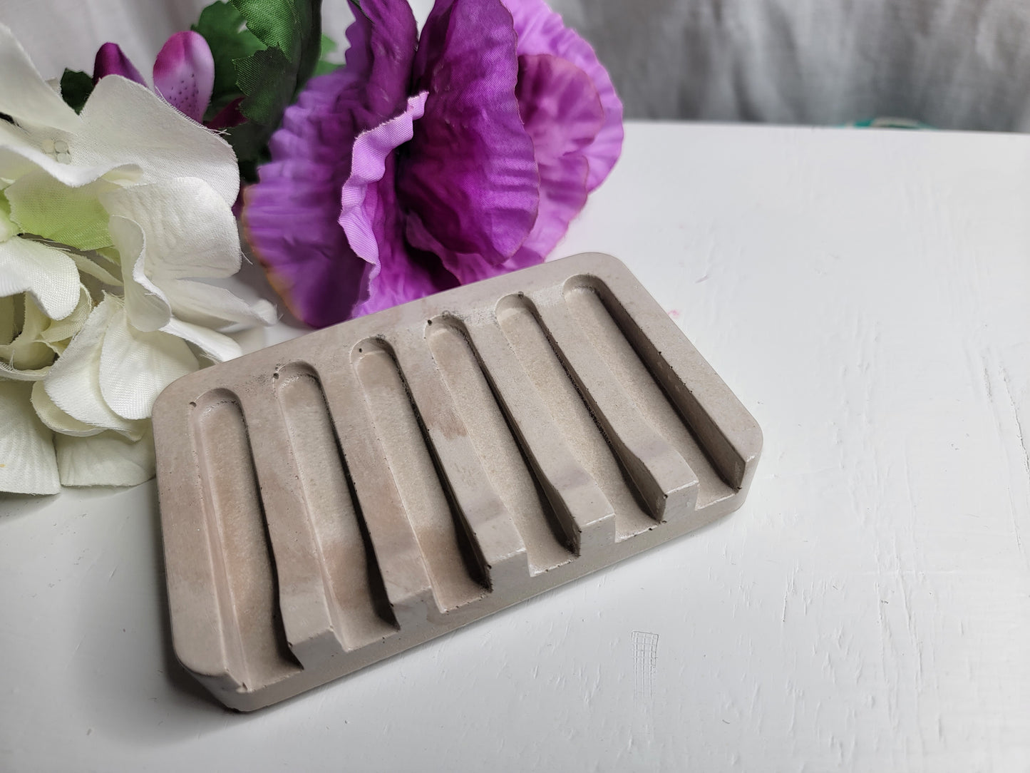 Solid Color Concrete Soap Dish, Draining Soap Holder, Bathroom Accessories, Modern, Shower Soap Dish, Sponge Holder, Soap Tray, Minimalist