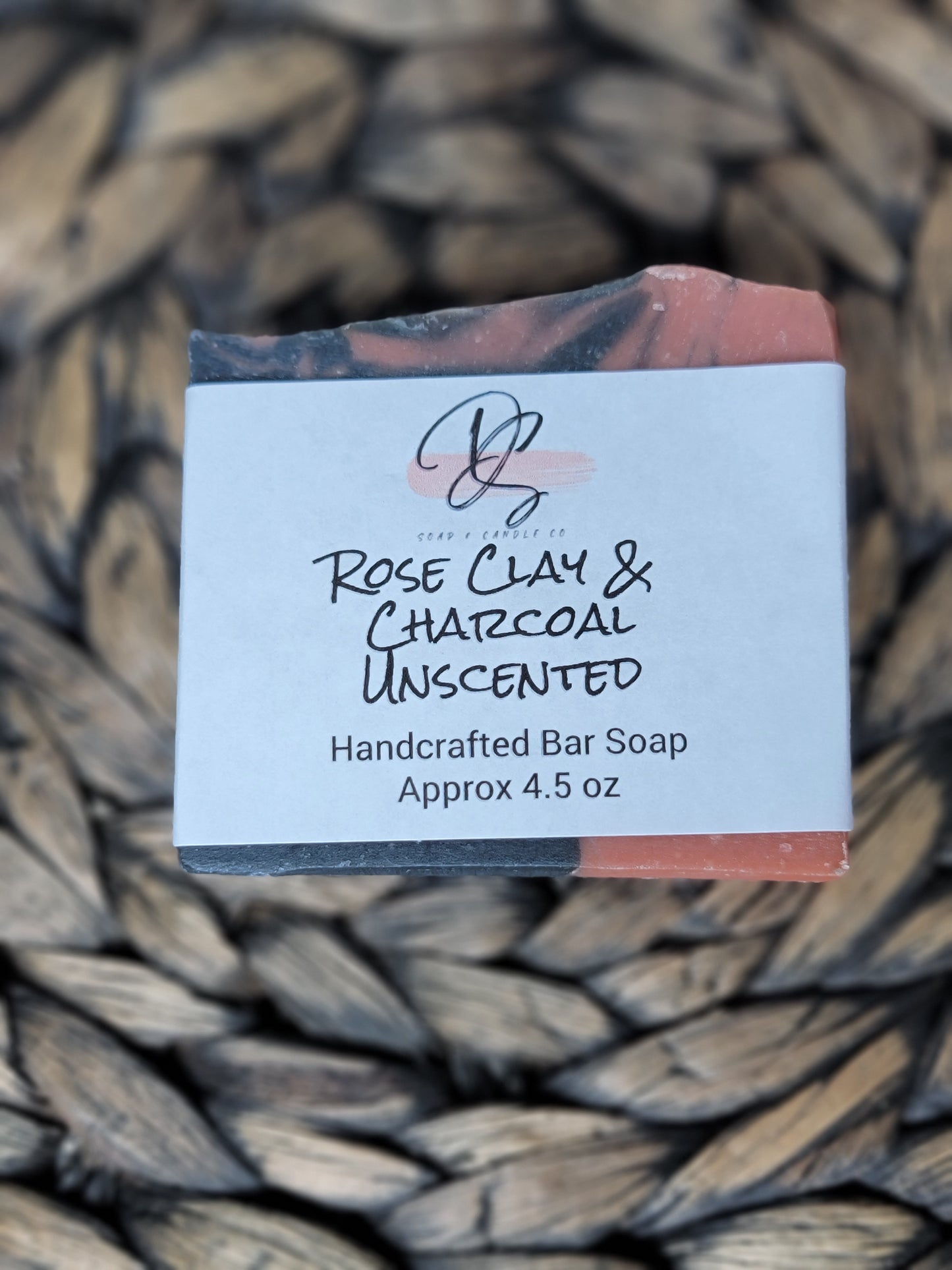 Rose Clay and Charcoal Unscented Facial Bar, bar soap, facial bar, deep cleansing