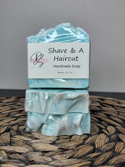 Shave and A Haircut Scented Handmade Soap, Cold Process soap, Bar Soap