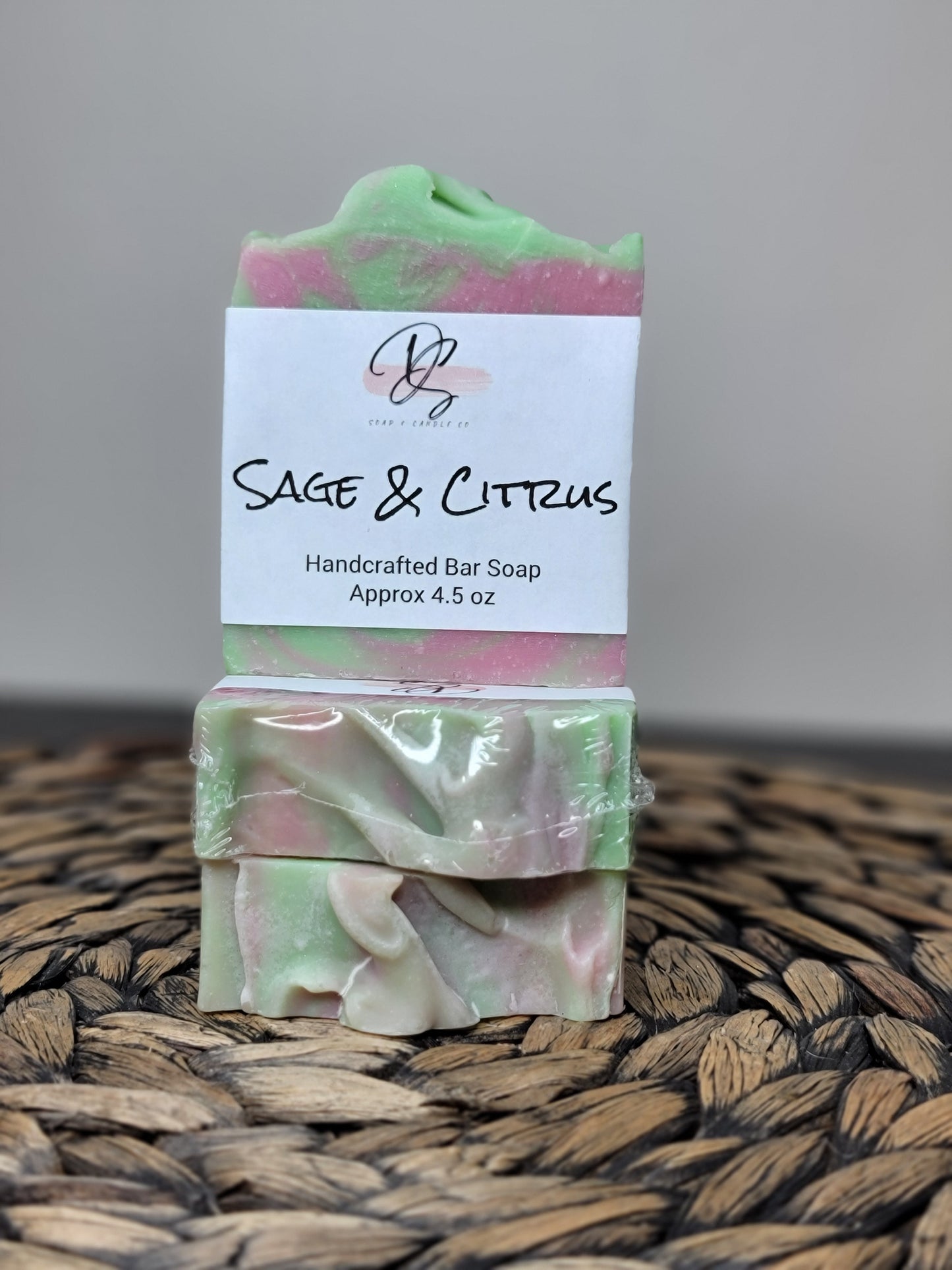 Sage and Citrus Scented Handmade Soap, Cold Process soap, Bar Soap