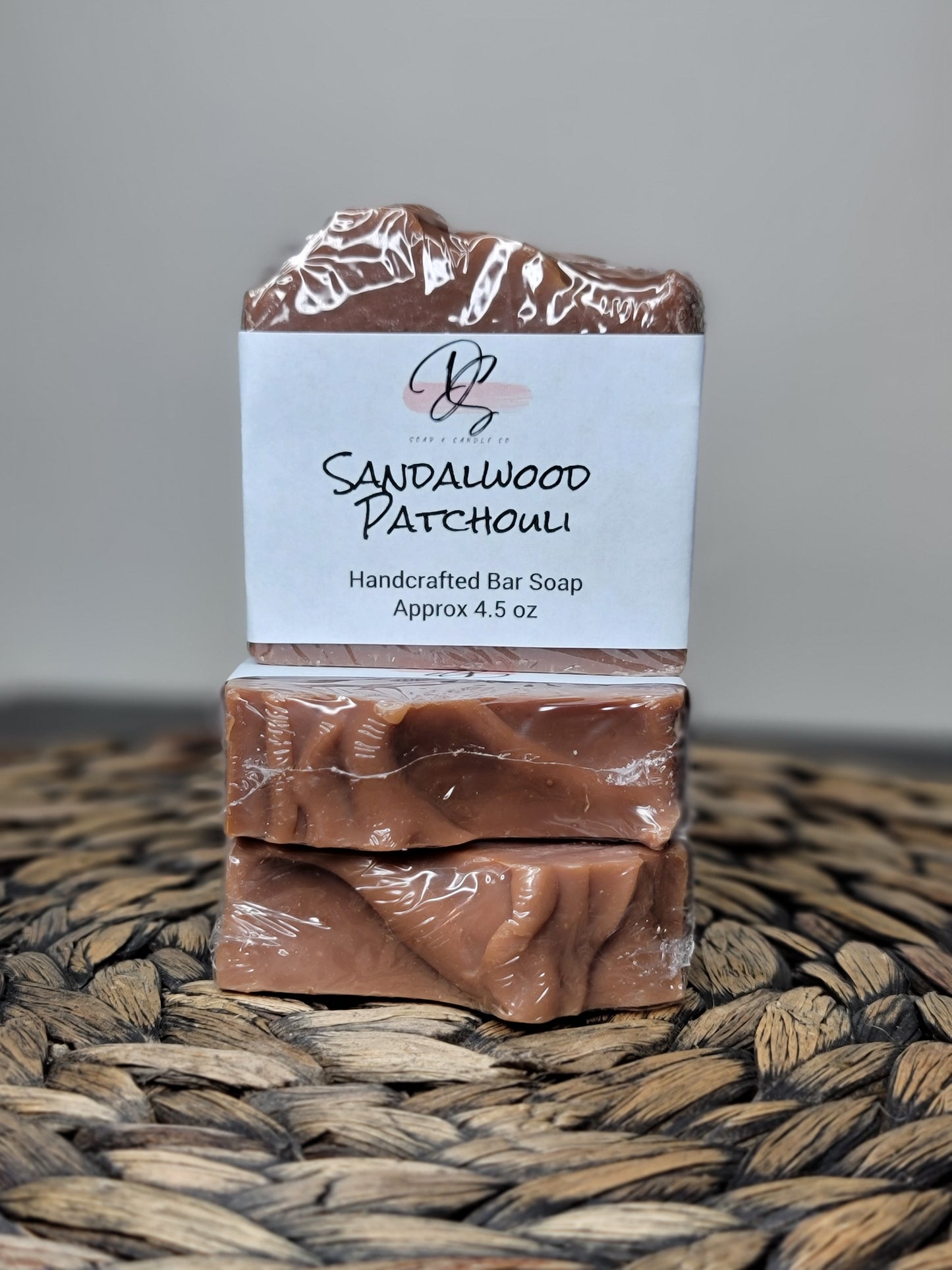 Sandalwood Patchouli Scented Handmade Soap, Cold Process soap, Bar Soap