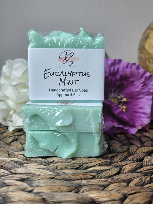 Eucalyptus Spearmint Scented Handmade Soap, Cold Process soap, Bar Soap