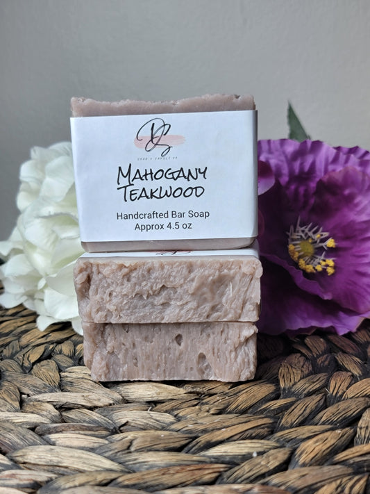 Mahogany Teakwood Scented Handmade Soap, Cold Process soap, Bar Soap