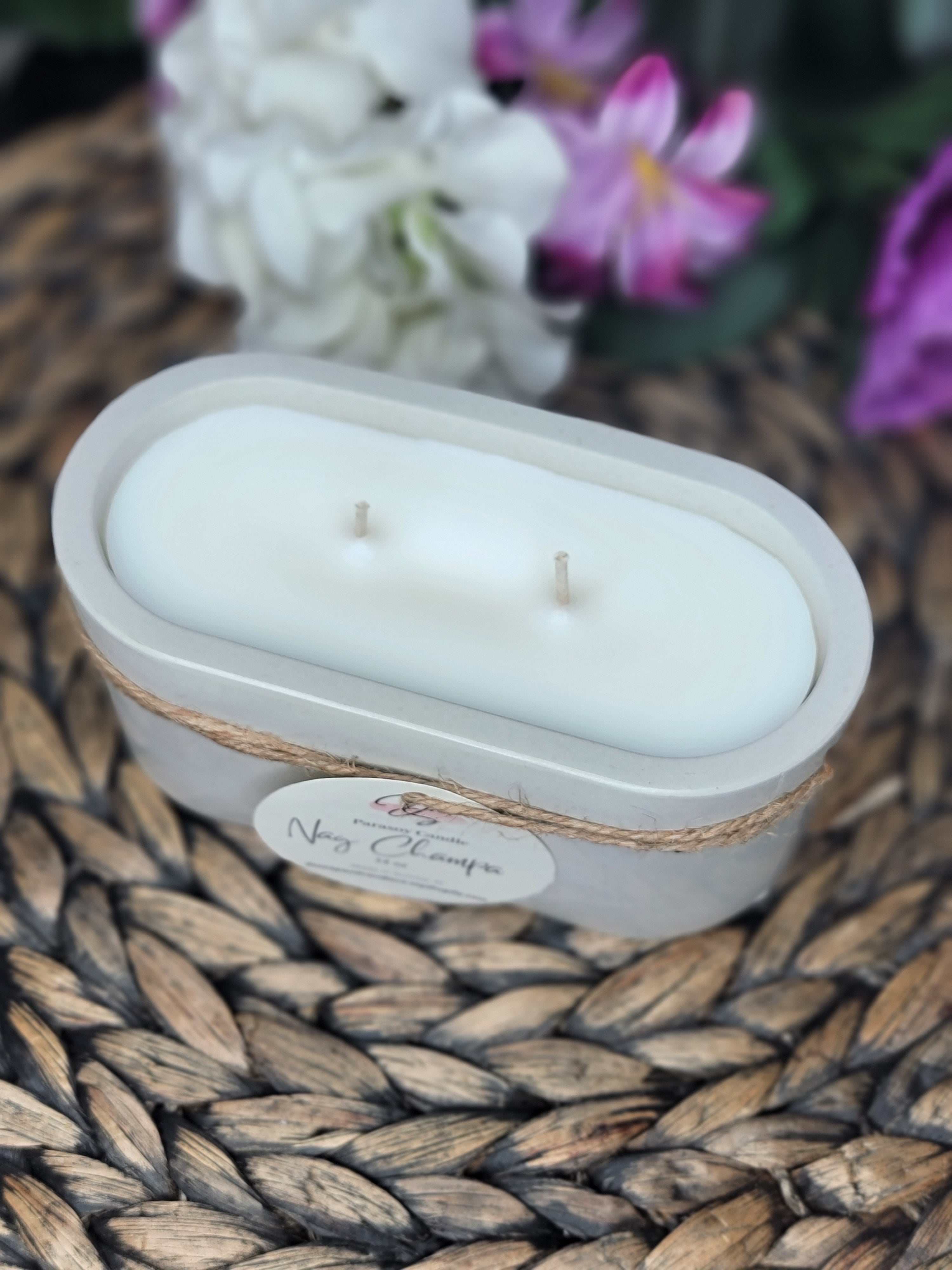 Nag Champa Oval Cement Candle, Natural Concrete Candle, Soy Candle, Industrial, Farmhouse, Indoor /Outdoor